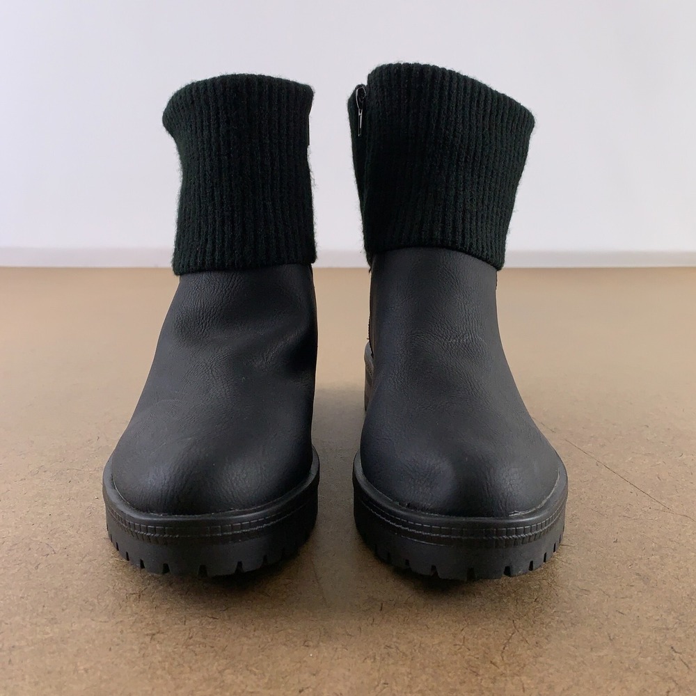 LifeStride Women's Shoe Size 8 Wide Black Faux Leather Simone Ankle Boots New